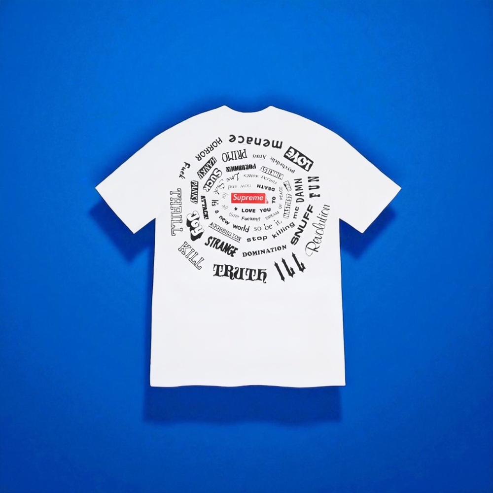 ✨Supreme White Spiral Graphic Tee✨